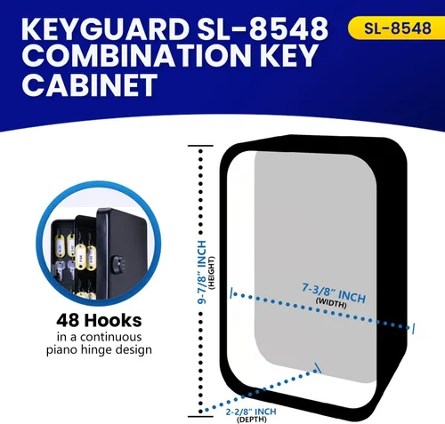 Vista 2 de KeyGuard armario para llaves con cierre de combinación, 48 ganchos, SL-8548