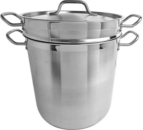 Vista 7 de TrueCraftware - Olla doble de aluminio de 8 cuartos de galón con tapa – Olla de fusión de vapor de calibre pesado doble para fondue de chocolate