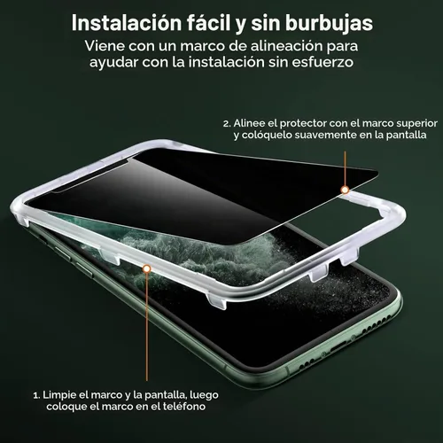Vista 4 de UNBREAKcable Paquete de 2 protectores de pantalla de privacidad para iPhone 11 Pro Max/Xs Max, vidrio templado inastillable