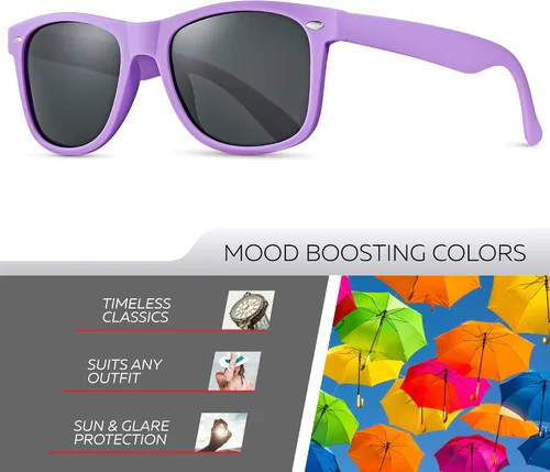 Vista 3 de Retro Rewind - Gafas de sol polarizadas para hombre y mujer, protección UV, gafas de sol clásicas