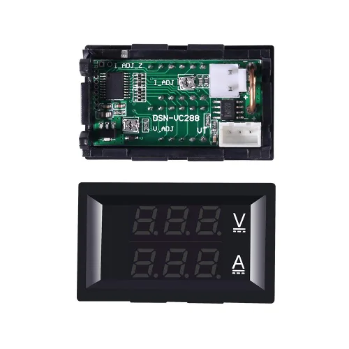 Vista 3 de ACEIRMC 10 amperímetros LED de 0.28 pulgadas, multímetro digital rojo y azul, probador de corriente de voltaje, detector de corriente continua