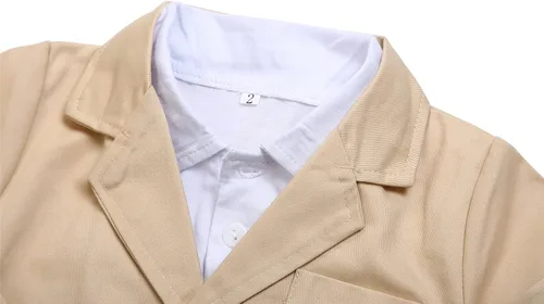 Vista 5 de Conjunto de 3 piezas de camisa de caballero para bebé, conjunto de pantalones vaqueros, ropa para niños pequeños