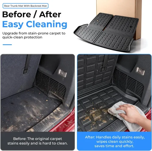 Vista 7 de Xipoo Alfombrilla de carga compatible con Toyota Highlander 2014-2019, alfombrilla de maletero para respaldo, forro de carga de repuesto