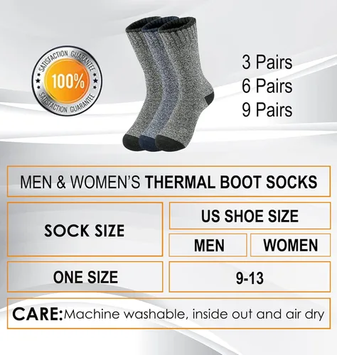 Vista 6 de TSSPLUS 9 pares de botas de trabajo de algodón para hombre térmicas cálidas resistentes para invierno 9-13 EE UU 9 pares