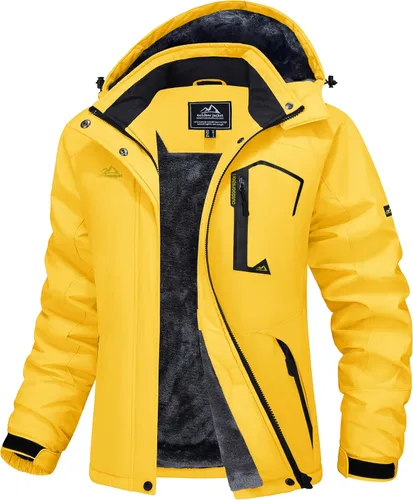Vista 12 de MAGCOMSEN Chaqueta de Esquí para Mujer Impermeable Aislada Chaqueta de Nieve Cálida Resistente al Viento Abrigos de Invierno con Capucha Chaqueta