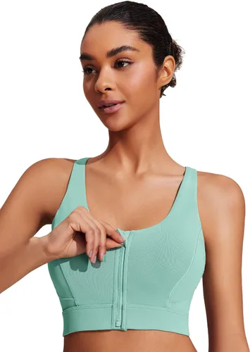 Vista 5 de COOrun Brasier deportivo largo para mujer, con soporte medio, correas ajustables, cruzadas, para gimnasio, entrenamiento de fitness