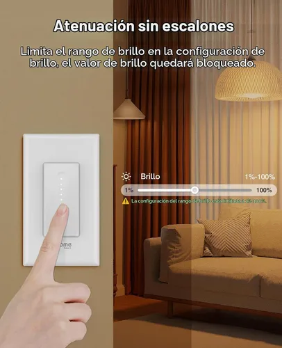 Vista 3 de GHome - Interruptor de luz regulador inteligente, polo único, atenuación
