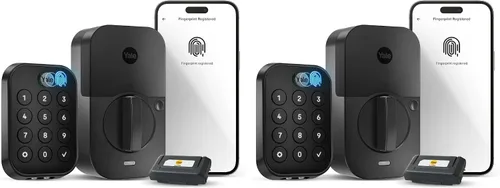 Vista 20 de Yale Assure Lock 2 Touch - Cerrojo inteligente de huellas dactilares, gamuza negra Wi-Fi (paquete de 2)