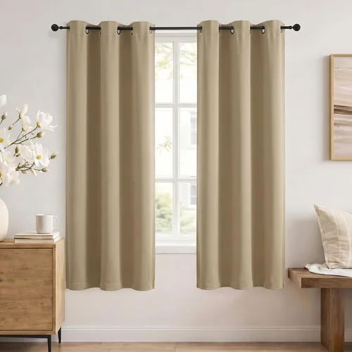 Vista 66 de Simplebrand Cortinas blancas puras de 96 pulgadas de largo para oscurecer la habitación, juego de 2 paneles para dormitorio/sala de estar, bloqueo