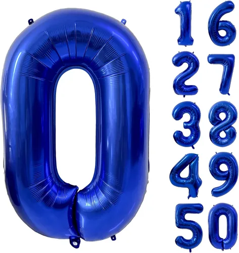 Vista 219 de Globos gigantes de helio de aluminio de 40 pulgadas, color negro, globos digitales grandes del número 0 para decoración de fiesta de cumpleaños