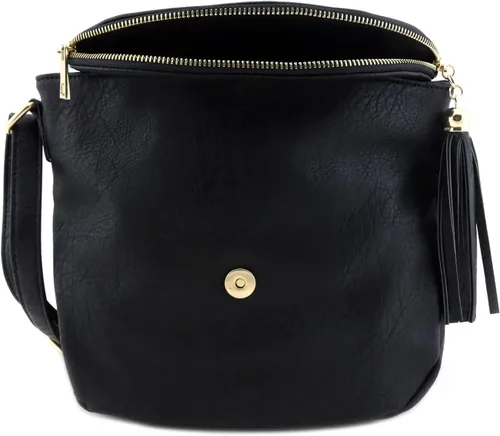 Vista 4 de Accent - Bolso cruzado con borlas y solapa superior