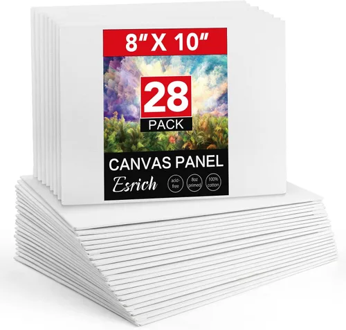 Vista 18 de ESRICH Mini lienzos para pintar, lienzo de 4 x 4 pulgadas a granel, paquete de 72 paneles de lienzo pequeños, lienzo de pintura de algodón