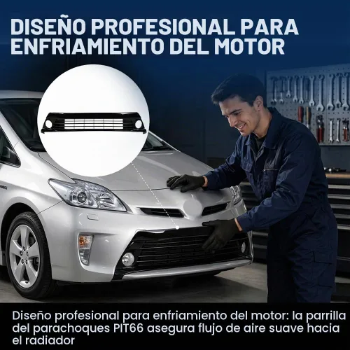 Vista 8 de PIT66 Parrilla de parachoques frontal imprimada negra compatible con Toyota Prius 2012-2015 5310247020, TO1036157