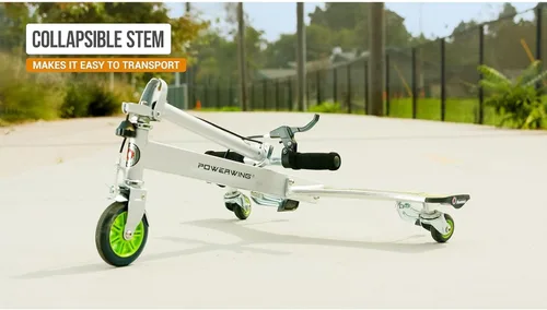 Vista 4 de Razor Patinete con ruedas PowerWing Plata/Verde DLX