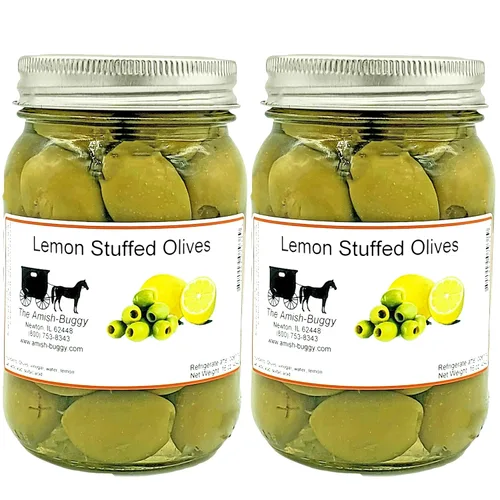Vista 9 de Aceitunas grandes rellenas - Dos frascos de 16 oz. (aceitunas rellenas de queso Blau)