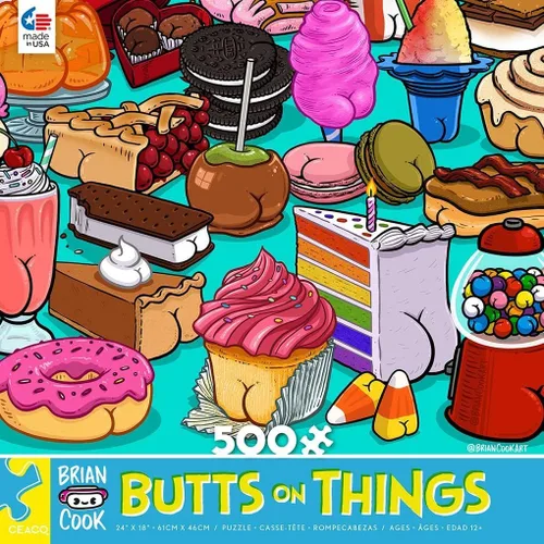 Vista 3 de Ceaco - Brian Cook - Butts on Things - Sweet Cheeks - Rompecabezas de 500 piezas