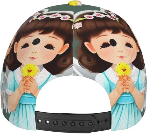 Vista 4 de Cute Little Angel Trendy Trucker Hats - Versatile Adjustable Baseball Caps with - Breathable, Lightweight, Durable and Sun-Protecting Black
