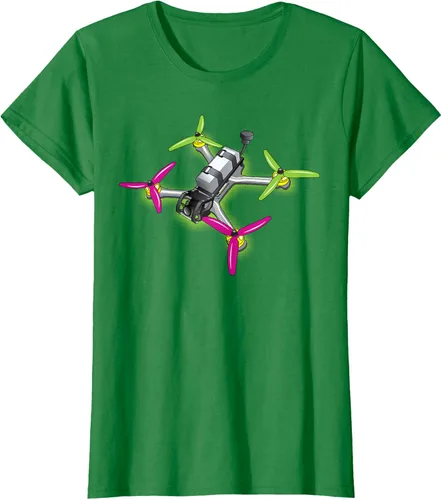 Vista 44 de Freestyle FPV Racing Drone Pilot Acro Quadcopter - Camiseta de sandía, Negro, S