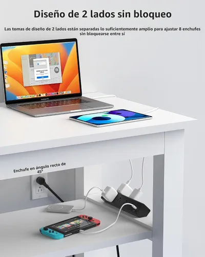 Vista 4 de Estación de carga rápida de 40 W, regleta de alimentación con abrazadera de escritorio 20 W USB C, 8 tomacorrientes, 8 puertos USB, 4 USB C y 4 USB