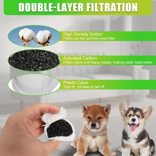 Vista 4 de Filtros de fuente de agua de repuesto para gatos para mascotas compatibles con fuente Drinkwell Petsafe de acero inoxidable 360 Avalon, Pagoda
