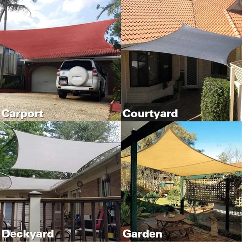 Vista 7 de KANAGAWA Parasol marrón de 4 x 4 x 4 pies, bloqueo UV, 6.35 oz/m², KWT21, rectangular, comercial, cubierta al aire libre para patio trasero
