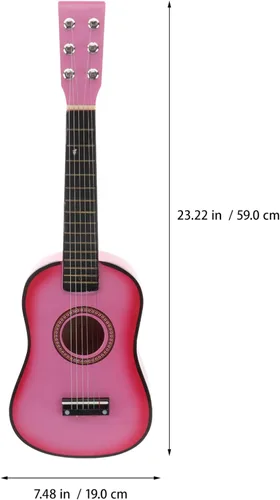 Vista 2 de Kisangel - Guitarra acústica de madera de tilo de 23.11 pulgadas, 6 cuerdas, para principiantes, para niños de 5 a 9 años, instrumento musical