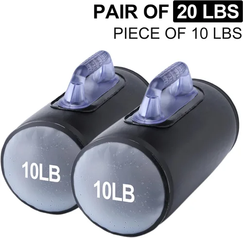 Vista 2 de Water Dumbbells,Water Filled Training Dumbbells, Travel Weights Set, Adjustable Weights to 40Lbs,30Lbs,20Lbs,10Lbs,4Lbs Dumbbell Pair,Each