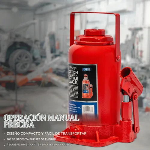 Vista 3 de Stark USA Gato hidráulico de botella de 20 toneladas, equipo de levantamiento de pesas de gran capacidad con mango automotriz (40,000 libras)