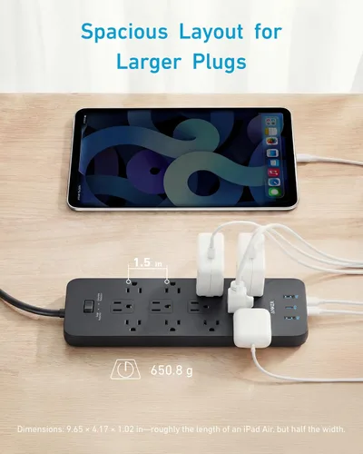 Vista 5 de Anker Regleta de alimentación con protector de sobretensiones 2100J Negro