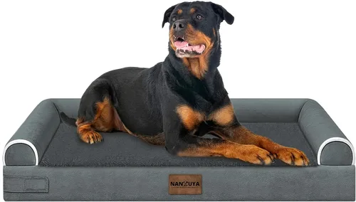 Vista 119 de NANUYA - Cama ortopédica para perros de tamaño mediano/grande, lavable: Camas con almohada para perros de tamaño mediano/grande, sofá de espuma