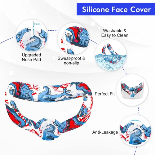 Vista 4 de EWalos Accessories for Oculus Quest 2, VR Accessory for Meta Quest 2, Includes Quest 2 Controller Grip Leather Cover, VR Shell Cover, Quest 2 Face