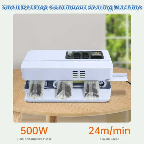 Vista 8 de Máquina automática de sellado continuo de bandas de bolsas, control digital de temperatura, velocidad ajustable, máquina selladora térmica