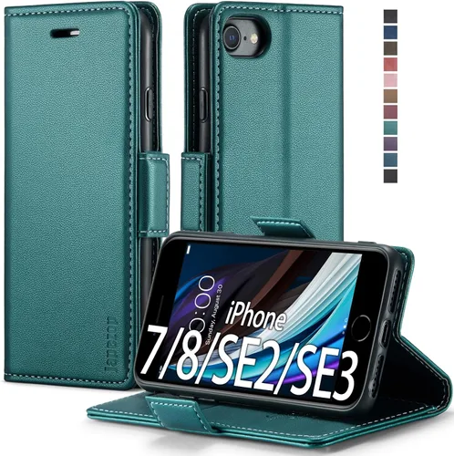 Vista 13 de japezop Funda tipo cartera compatible con iPhone Xs/iPhone X con tarjetero y bloqueo RFID, funda de cuero suave con soporte magnético y funda Negro