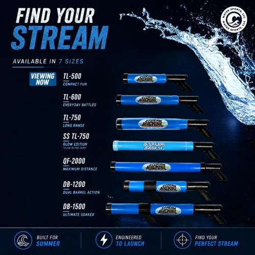 Vista 7 de Water Sports Stream Machine - Cañón de pistola de agua, fuerte, divertida y potente, juguete de piscina para todas las edades, cañón único de 8