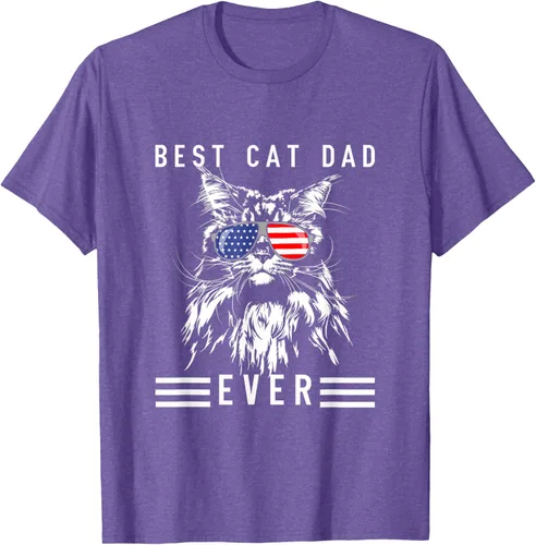 Vista 10 de Funny Maine Coon Cat Best Cat Dad Ever Funny Cat Maine Coon Camiseta, Negro, S