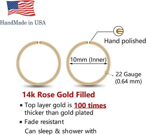 Vista 137 de Small Gold or Sterling Silver Huggie Hoop Earrings for Women Cartilage Nose Helix Tragus