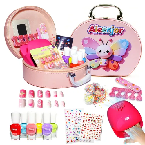 Vista 9 de Esmalte de uñas de perlas de secado rápido, no tóxico, a base de agua, pelable, para niños, esmalte de uñas de sirena iridiscente para niños, para 6