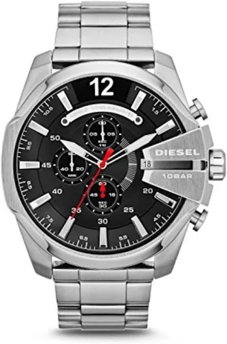 Vista 25 de Diesel Mega Chief Reloj de acero inoxidable para hombre con movimiento analógico o digital