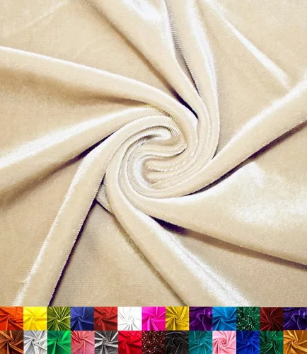Vista 9 de Barcelonetta Tela de terciopelo elástico Lujo y suave Tela de terciopelo Rollo de 60 pulgadas de ancho 10% elastano Costura, ropa