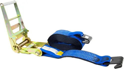 Vista 2 de Mytee Products Correas de amarre de trinquete con ganchos planos, correas de trinquete de 4 pulgadas x 30 pies color azul 16,200 libras