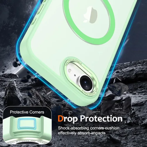 Vista 1180 de Anuck - Funda magnética para iPhone 11 compatible con MagSafe, carcasa trasera mate translúcida dura, borde de TPU, delgada, resistente a impactos