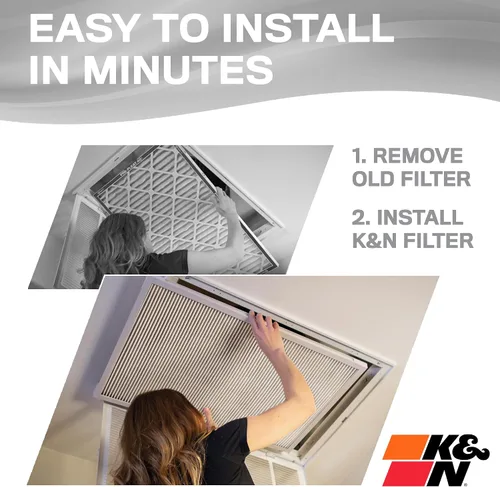 Vista 5 de K&N Filtro de aire para horno HVAC de 20 x 30 x 1, dura toda la vida, lavable, Merv 8, el último filtro HVAC que comprarás, respira de forma segura