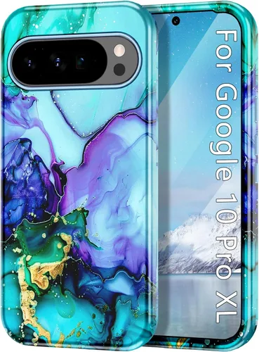 Vista 37 de Btscase Funda para Google Pixel 9 Pro 2024 [grado militar a prueba de golpes] elegante patrón de mármol delgado protector 3 capas de policarbonato