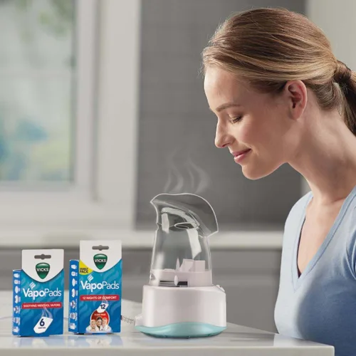 Vista 3 de Inhalador de vapor personal de la marca Vicks , V1200, Blanco y transparente, 1, 1