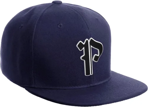 Vista 334 de Daxton Gorra clásica con visera de billete plano con letras del alfabeto inglés antiguo de la A a la Z