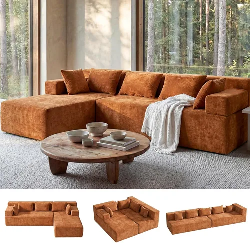 Vista 64 de MONVANE Sofá cama convertible de 55.5 pulgadas, sofá cama 2 en 1 sin hueso con bolsillo de almacenamiento, cómodo sofá de asiento profundo
