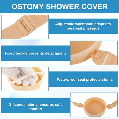Vista 3 de Cubierta de ducha de ostomía, cubierta de baño impermeable para ostomía, suministros de ostomía, ostomía, colostomía, protector de ducha