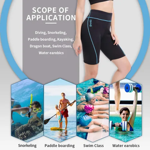 Vista 6 de GoldFin - Traje de neopreno corto para mujer de 2 mm, traje corto de neopreno para deportes acuáticos, surf, buceo, natación, kayak