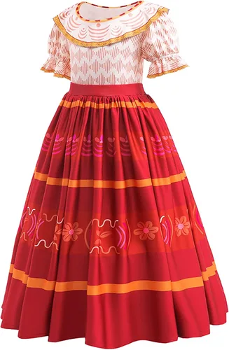 Vista 2 de keaiyouhuo Disfraz de Mirabel 3T-12T para cosplay disfraz de Isabela Luisa Dolores tía Pepa vestido Madrigal para la familia Halloween