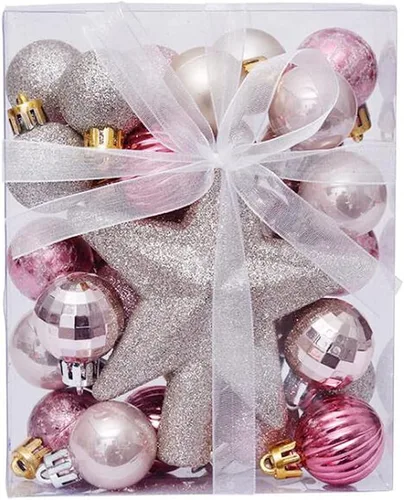 Vista 6 de 30 bolas de Navidad de 1.18 pulgadas para árbol de Navidad, decoración de Navidad inastillable, bolas de árbol de Navidad para decoración de bodas